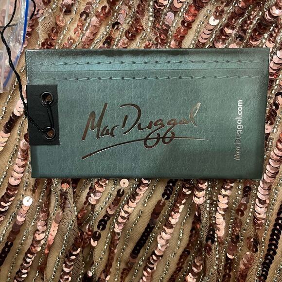 Mac Duggal 5372 Sequin A Line Gown Rose Gold Size 10 - Picture 6 of 9